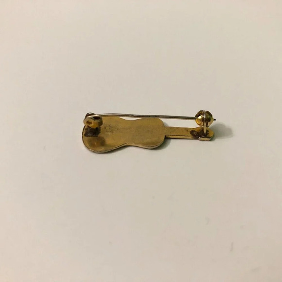 Vintage Pin Brooch Guitar Shaped 1.25 Inch - Picture 4 of 10